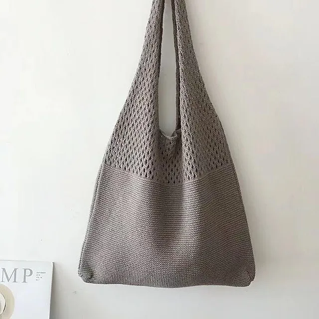 Women's Girls' Tote Shoulder Bag Polyester Shopping Daily Holiday Solid Color