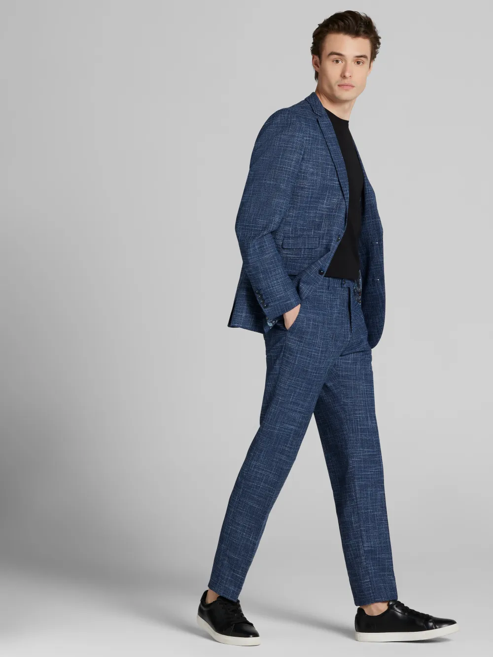 Paisley &Amp; Gray Slim Fit Textured Crosshatch Suit Jacket
