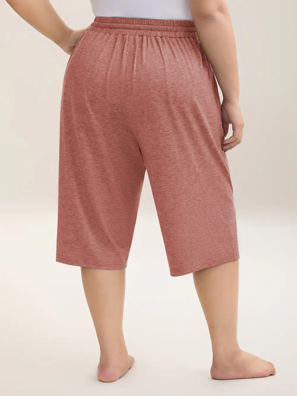 Mixed Color Knit Drawstring Loungewear Bottoms