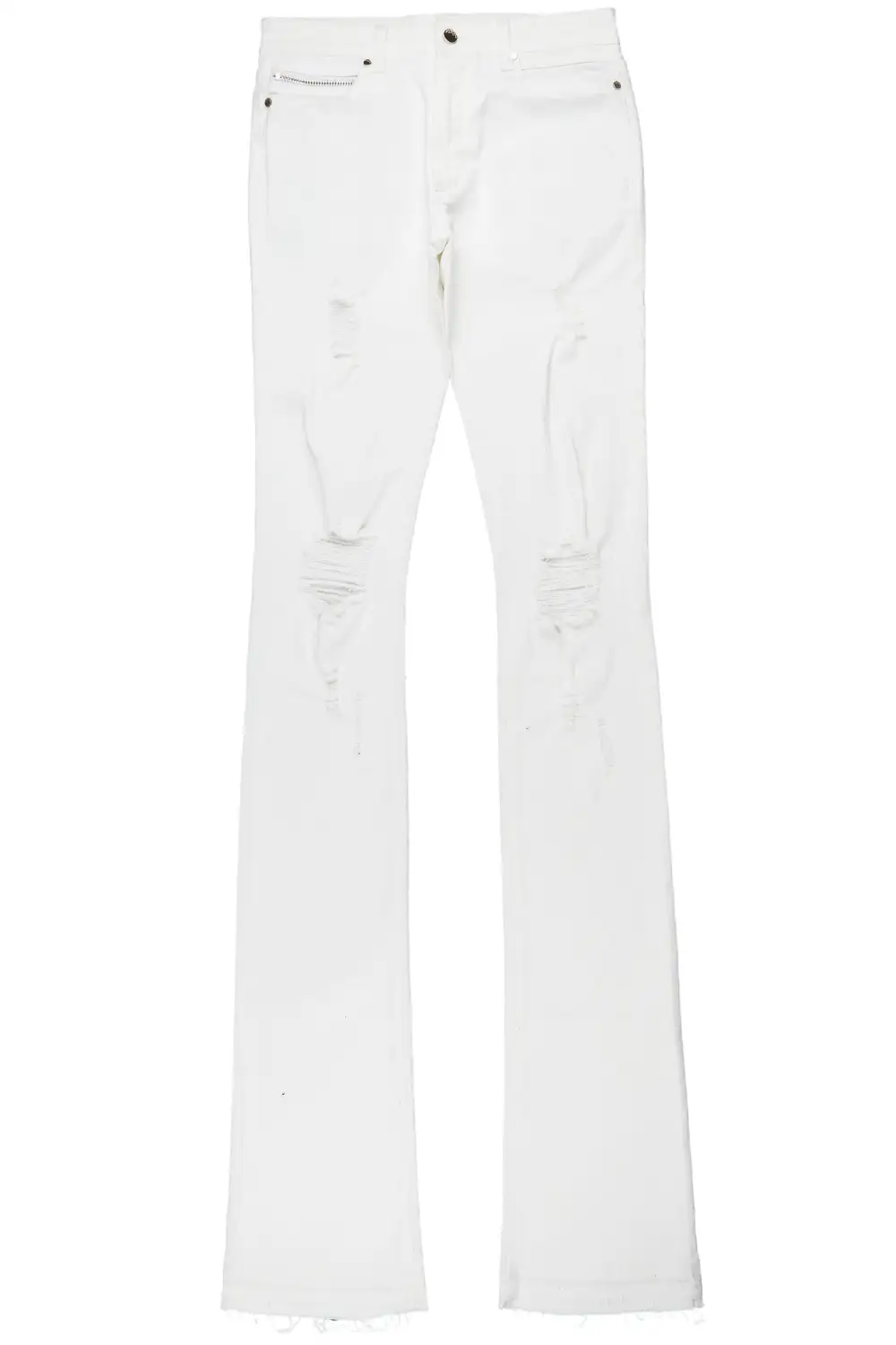 Sniper White Super Stacked Flare Jean