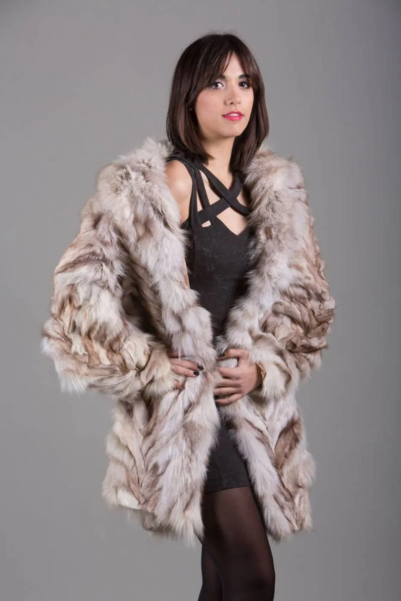 Blue Fox Fur Jacket