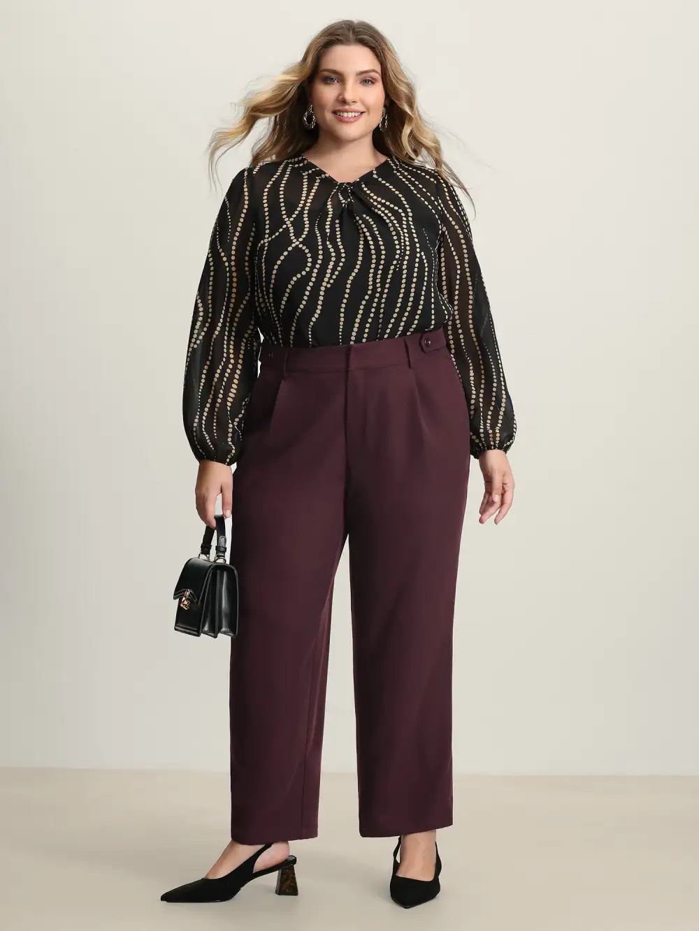 Adjustable Waist Straight-Leg Pants