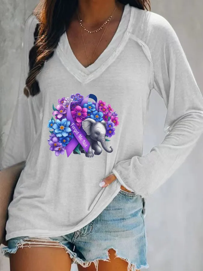 Women'S Forget Me Not V-Neck T-Shirt