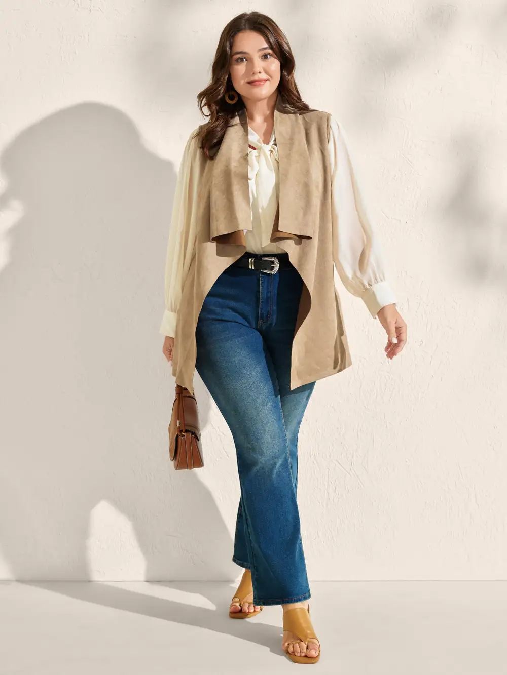 Suede Adjustable Waist Belt Vest