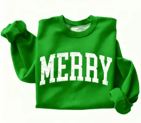 Retro Merry Sweatshirt, Merry Christmas Sweatshirt