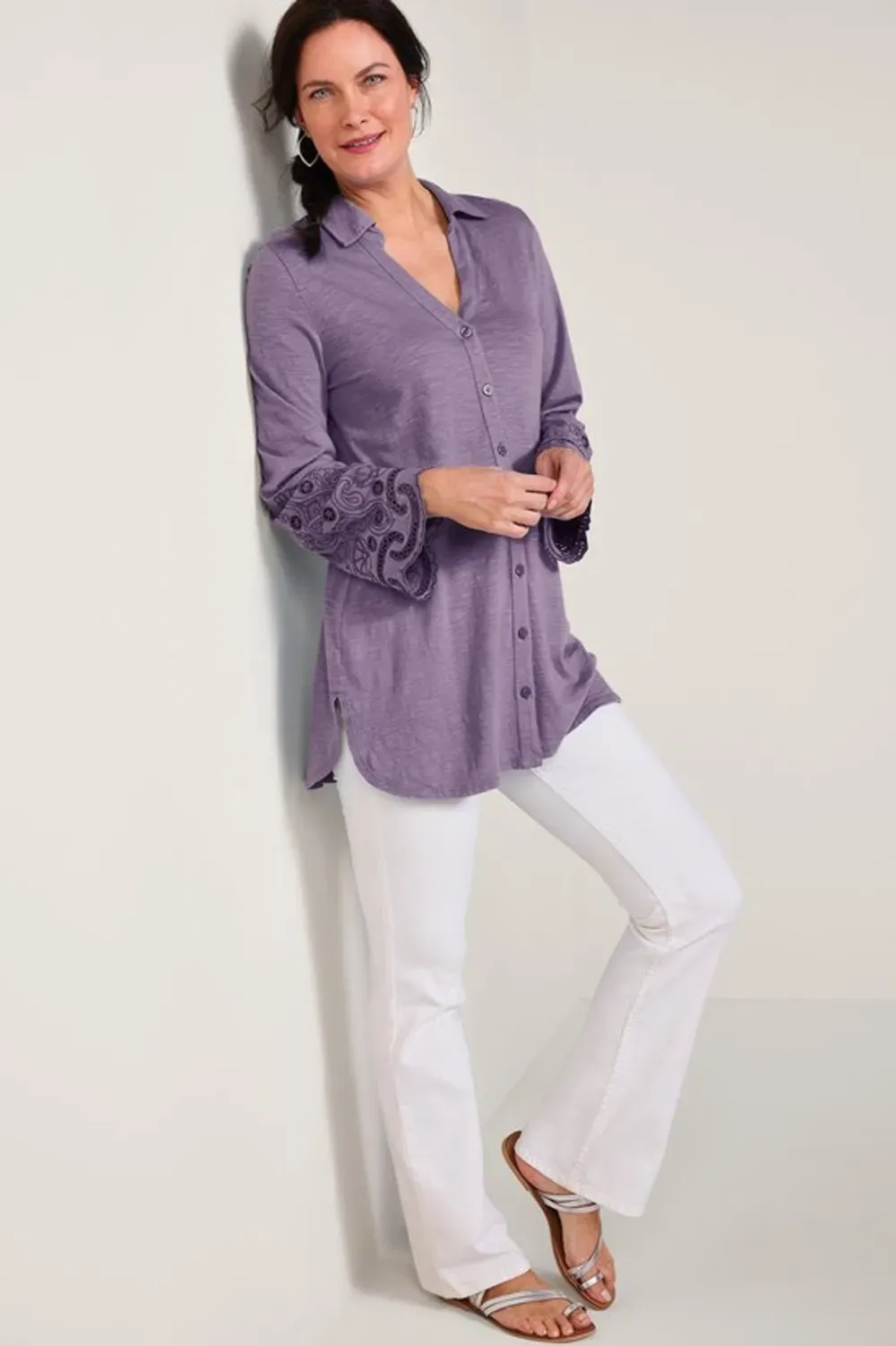 Sylvette Embroidered Tunic Big Shirt