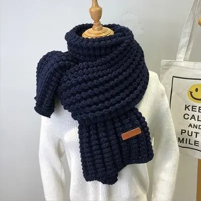 New Winter Knitted Scarf Fashion Women Warm Pashmina  Thickened Wool Scarf