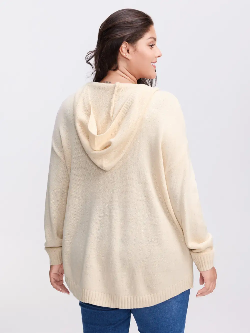 Textured Cross-Tie Hooded Pullover