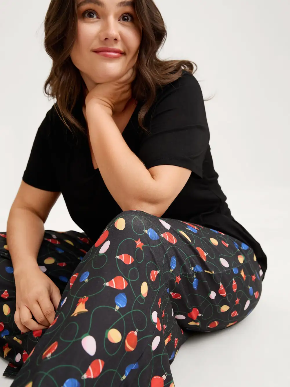 Bulb Print Drawstring Lounge Bottoms