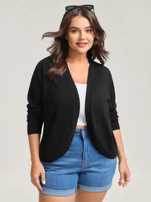 Supersoft Arc Swing Front-Open Lightweight Cardigan