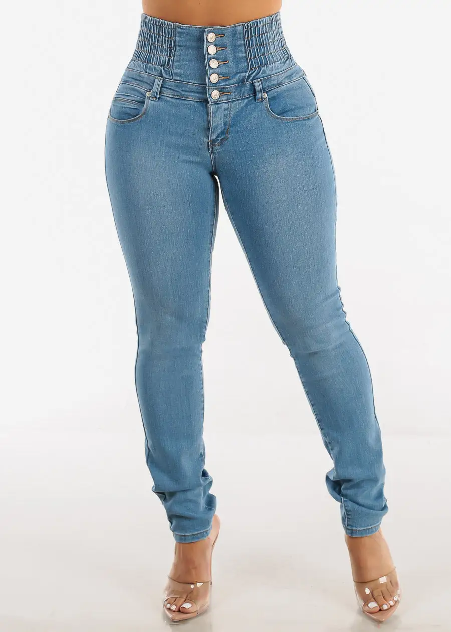 MX JEANS Ultra High Spandex Waist Levantacola Skinny Jeans