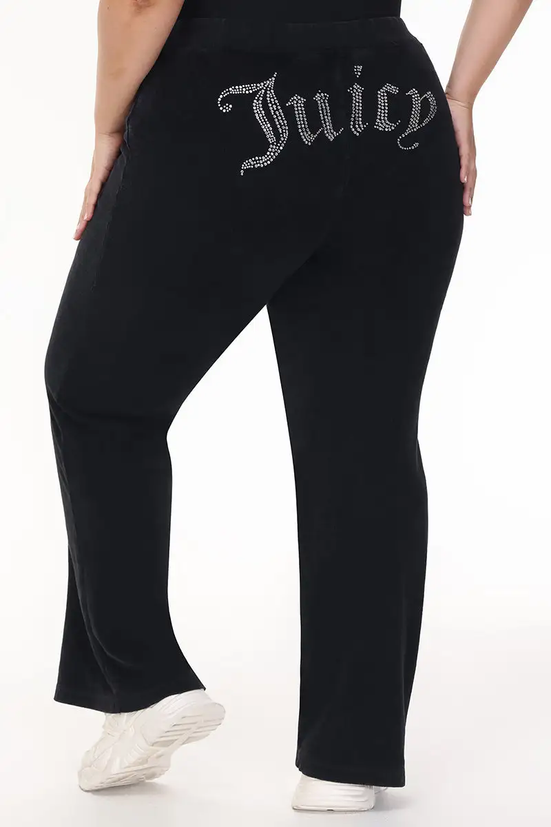 Plus-Size Big Bling Towel Terry Track Pants