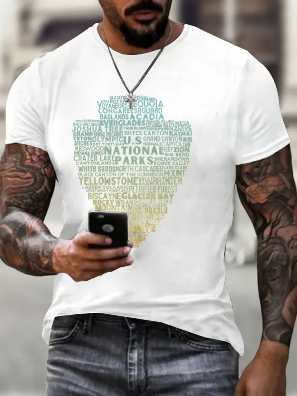 Men'S T-Shirt Pure Cotton Men'S 63 National Park Ranger Print T-Shirt