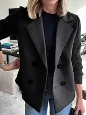 Women's Coat Comfortable Breathable Buttons Fashion Daily Plain Outdoor Casual Daily Single Breasted Regular Lapel Regular Fit Long Sleeve Outerwear Light Blue Black Pink Spring Fall