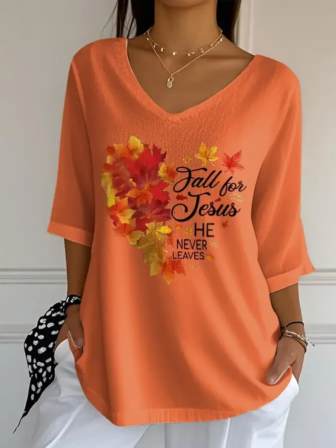 Women's Casual Retro Autumn Faith Bubble Wrinkled Cropped Top