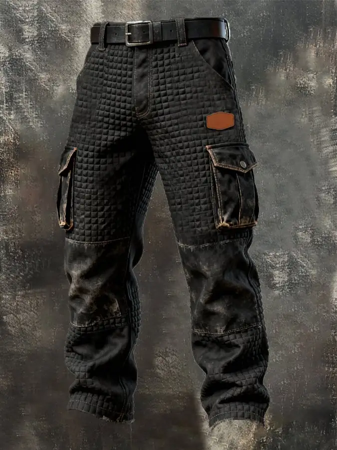Men's Retro Multifunctional Pocket Work Pants