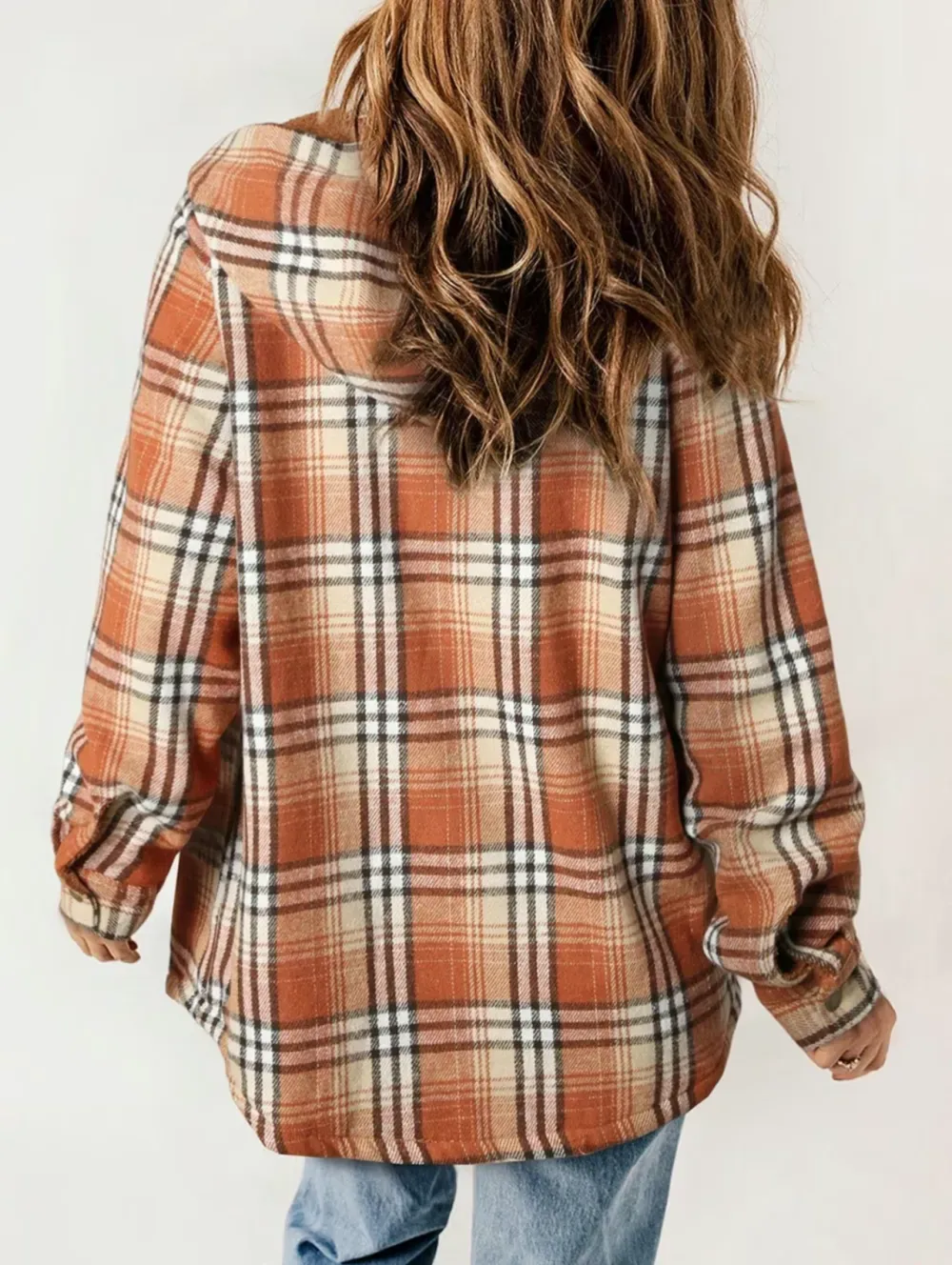 ⚡Black Friday Fun 🖤Women's Hooded Plaid Fleece Coat