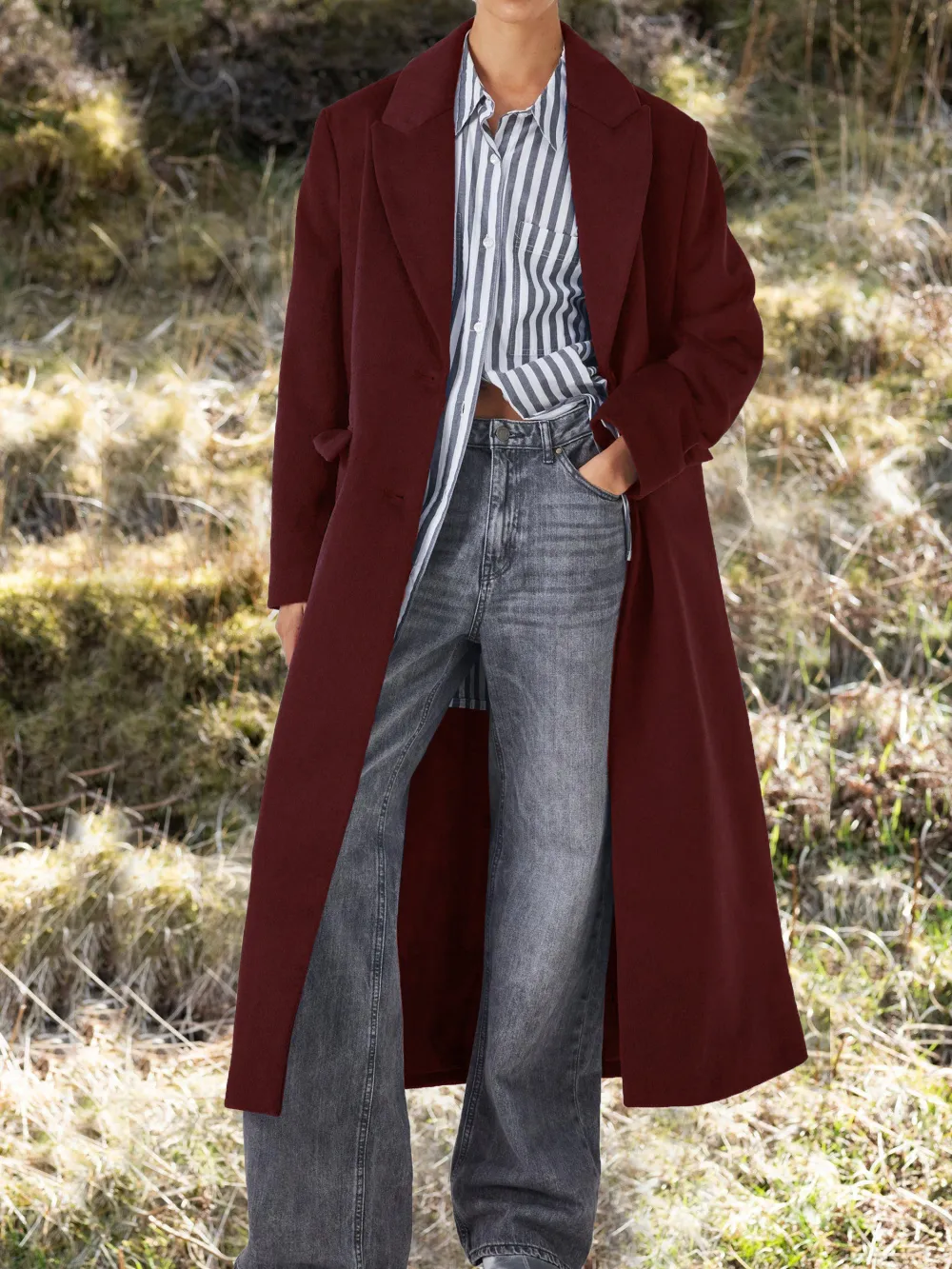 ANYDAY Maxi Top Coat, Navy