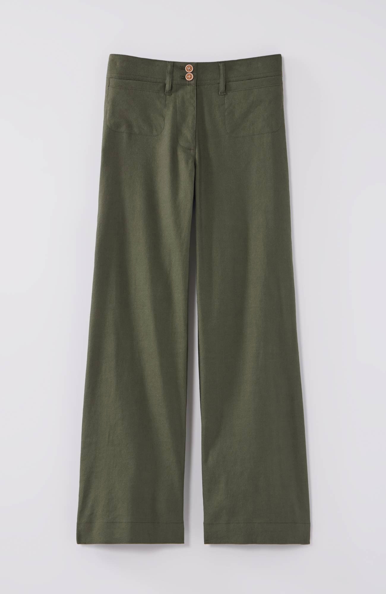 linen-stretch wide-leg crops