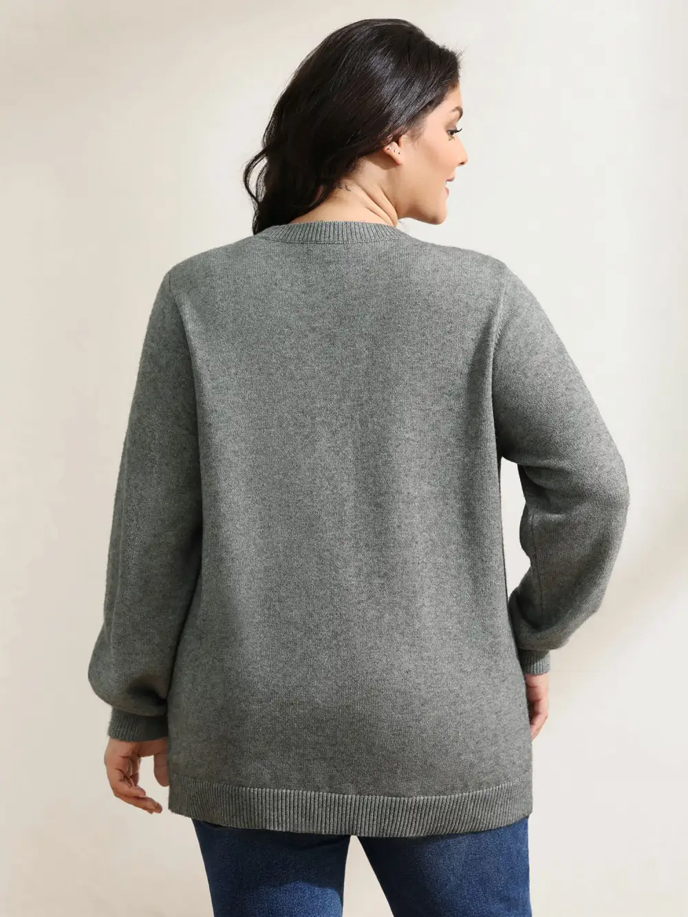 Puppy Bowknot Motif Textured Pullover