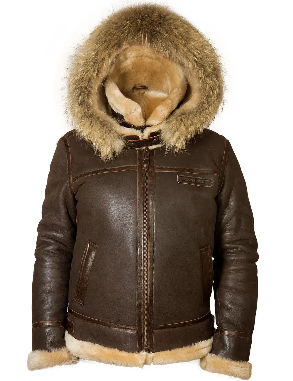JACKET PILOT FROM SHEEPSKIN B-3 Hooded[FREE SHIPPING TODAY]