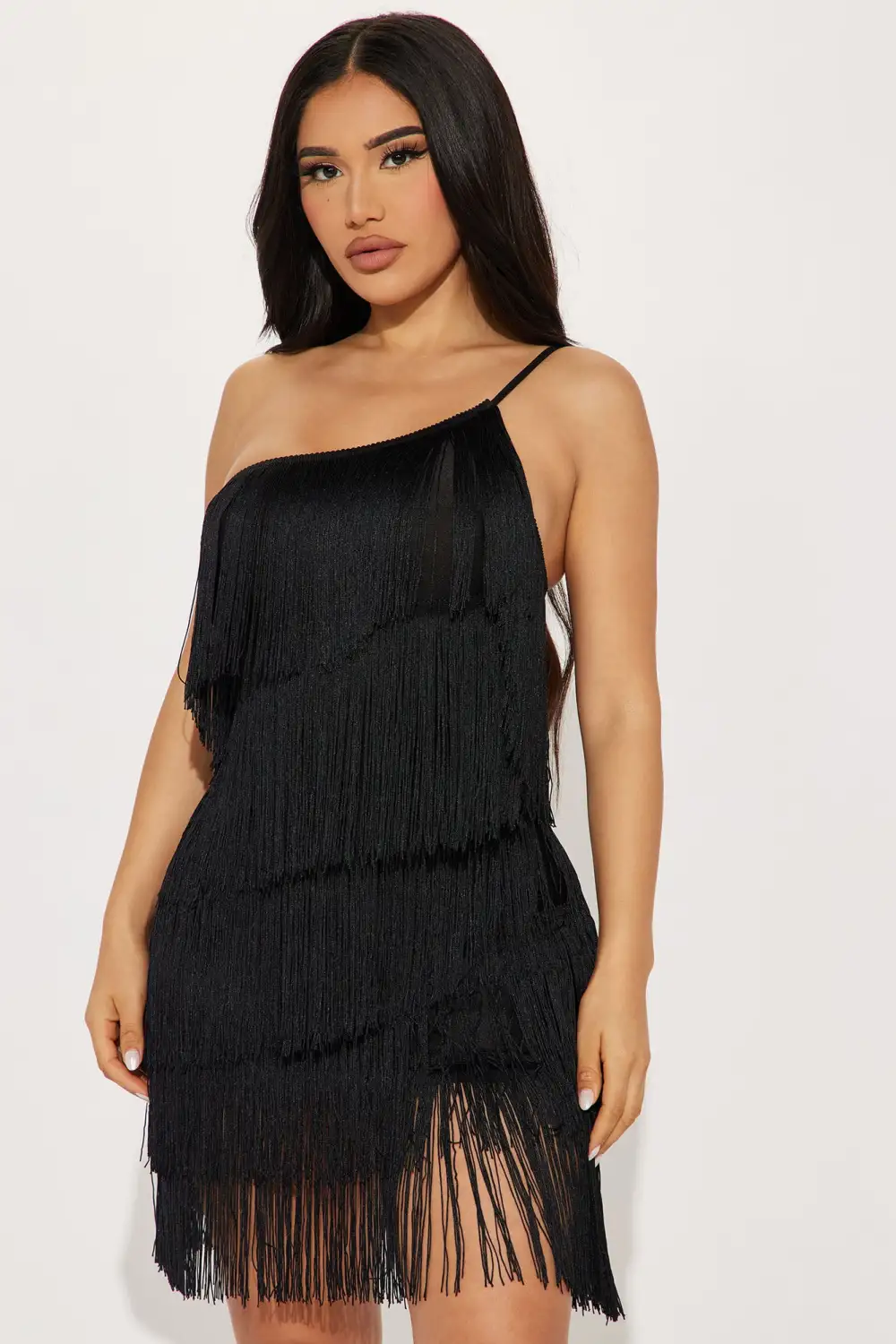 Dance for You Fringe Mini Dress - Black