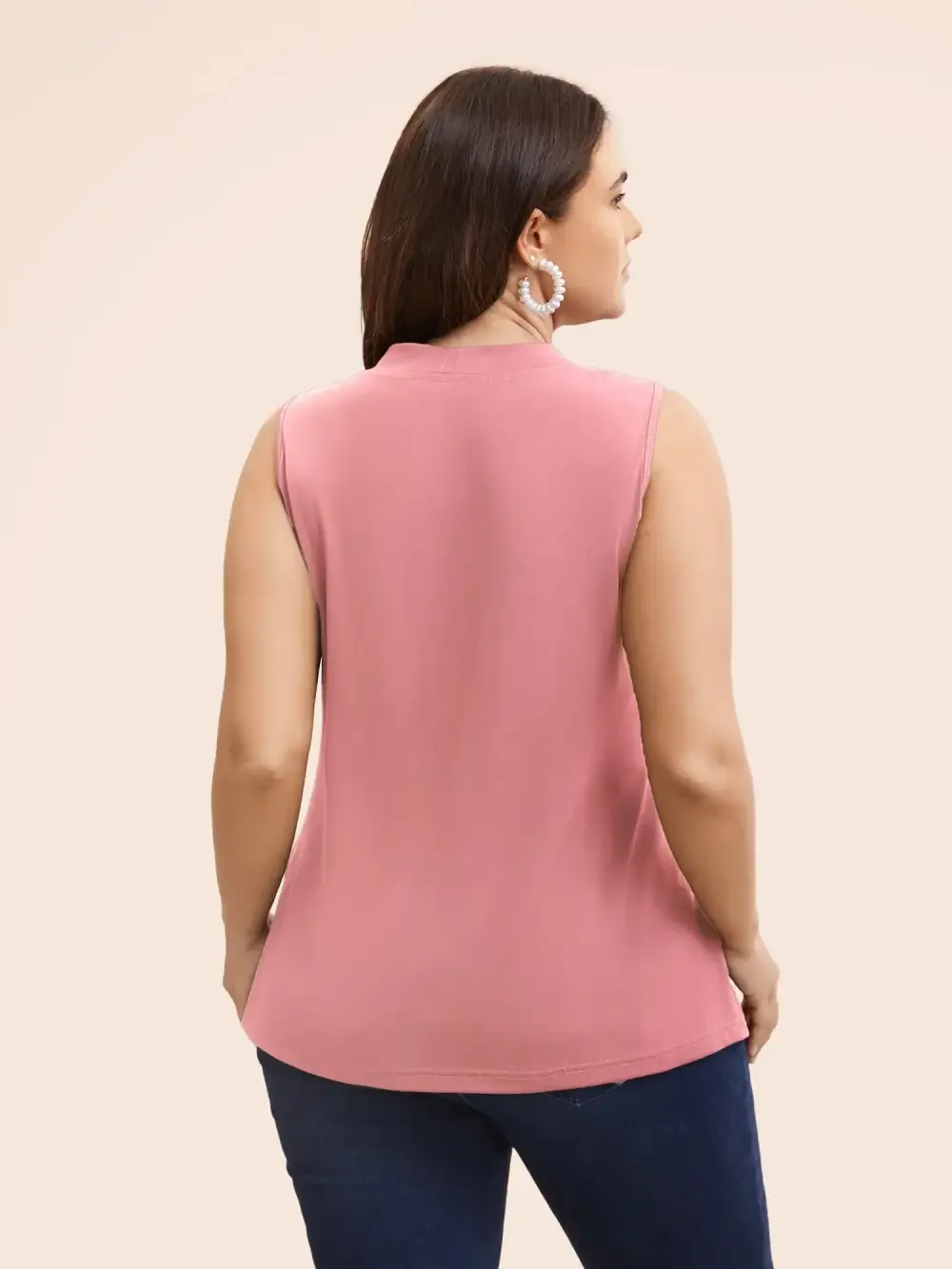 Solid Asymmetrical Neck Twist Front Tank Top