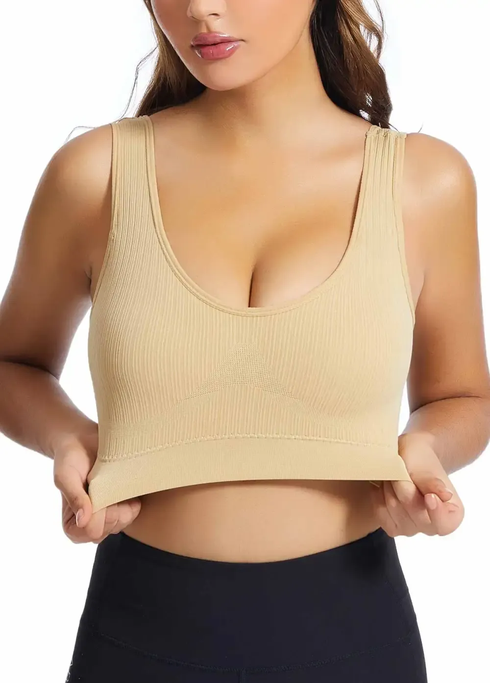 Skin Color Scoop Detail Stretch Bra