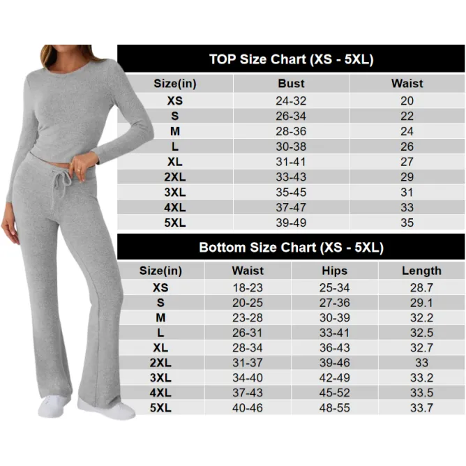 Women's Foldover Flare Leggings & Crop Top Set