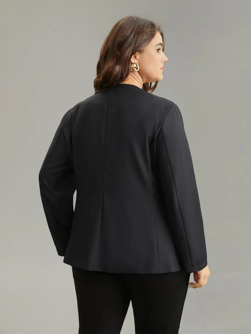 Floral Embroidered Hook Buckle Pocket Blazer