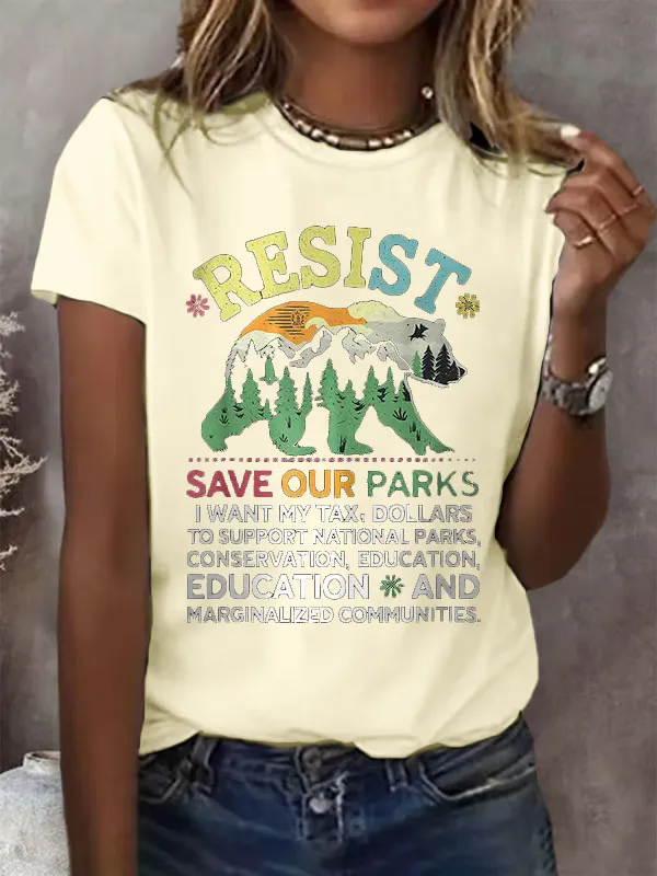 Women'S Support Our National Parks Printed T-Shirt