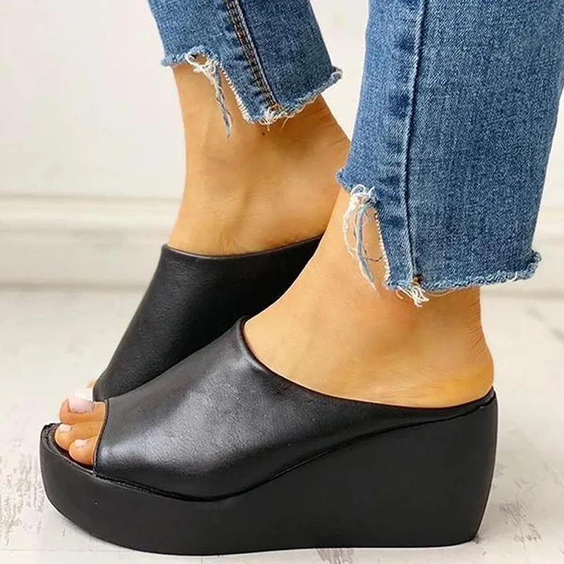 Wedge heel fashion casual wild female sandals and slippers