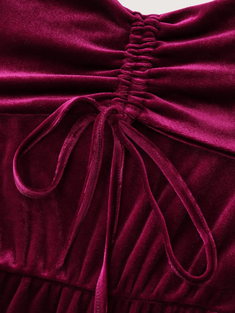 Velvet Off-Shoulder Bow Pockets Midi Dress