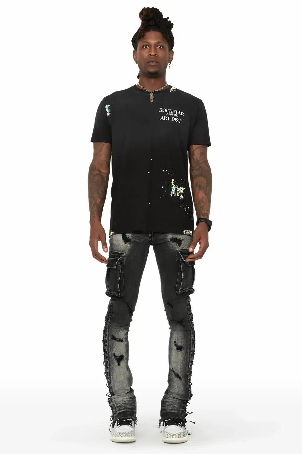 Ronoh Grey Wash Stacked Flare Jean