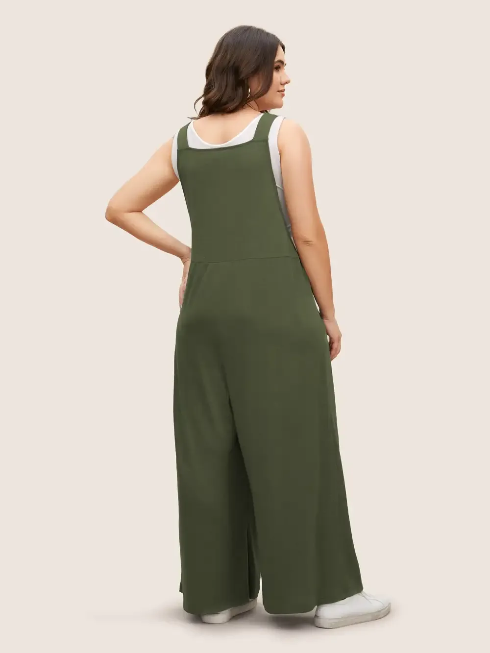 Supersoft Essentials Solid Pleated Pocket Jumpsuit