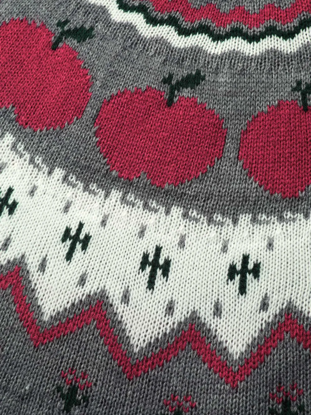 Tomato Pattern Color Contrast Knit Cardigan