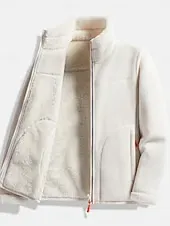 Women's Sherpa Jacket Comfortable Breathable Zipper Pocket Casual Plain Vacation Street Casual Daily Wear Single Breasted Regular Stand Collar Regular Fit Long Sleeve Outerwear Pink Purple Fuchsia