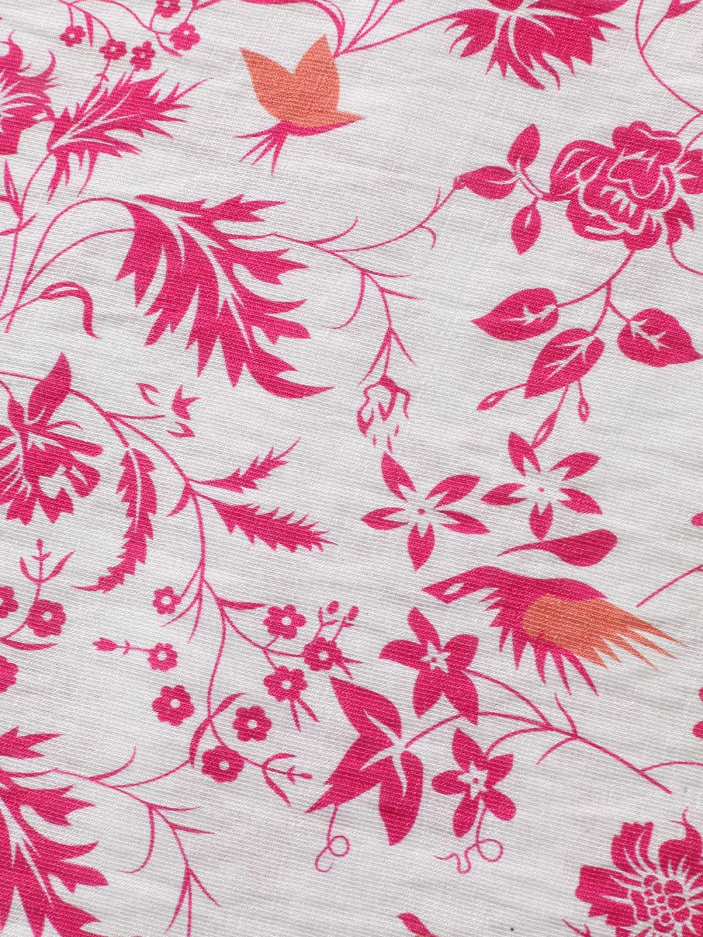 Silhouette Floral Print Neck Tassels Blouse