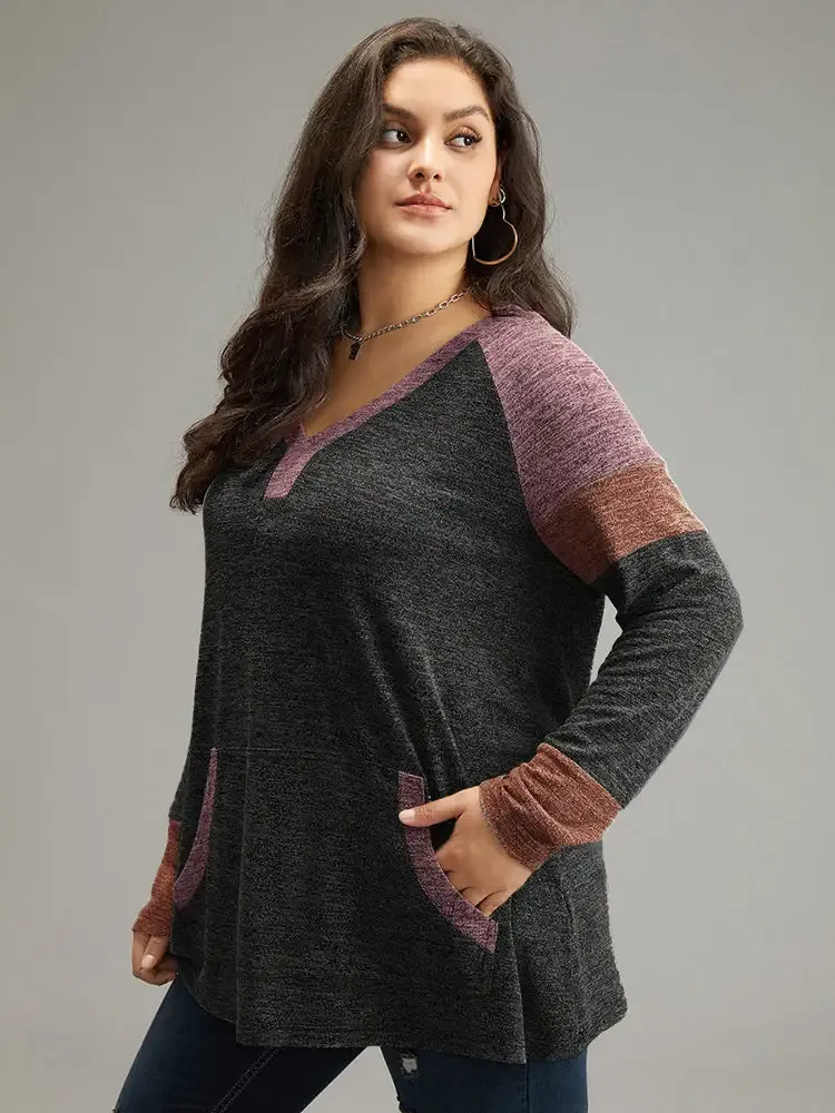 Contrast Pocket Raglan Sleeve T-Shirt