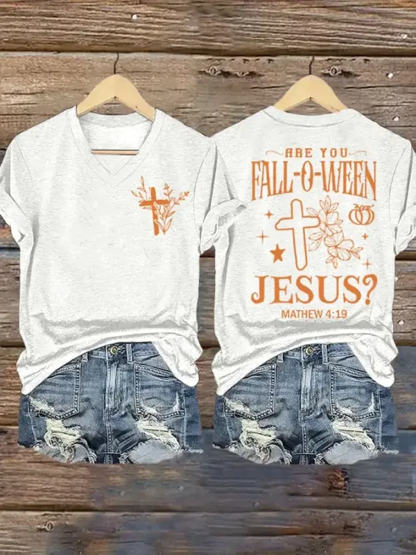 Women's Autumn Style  Print T-Shirt