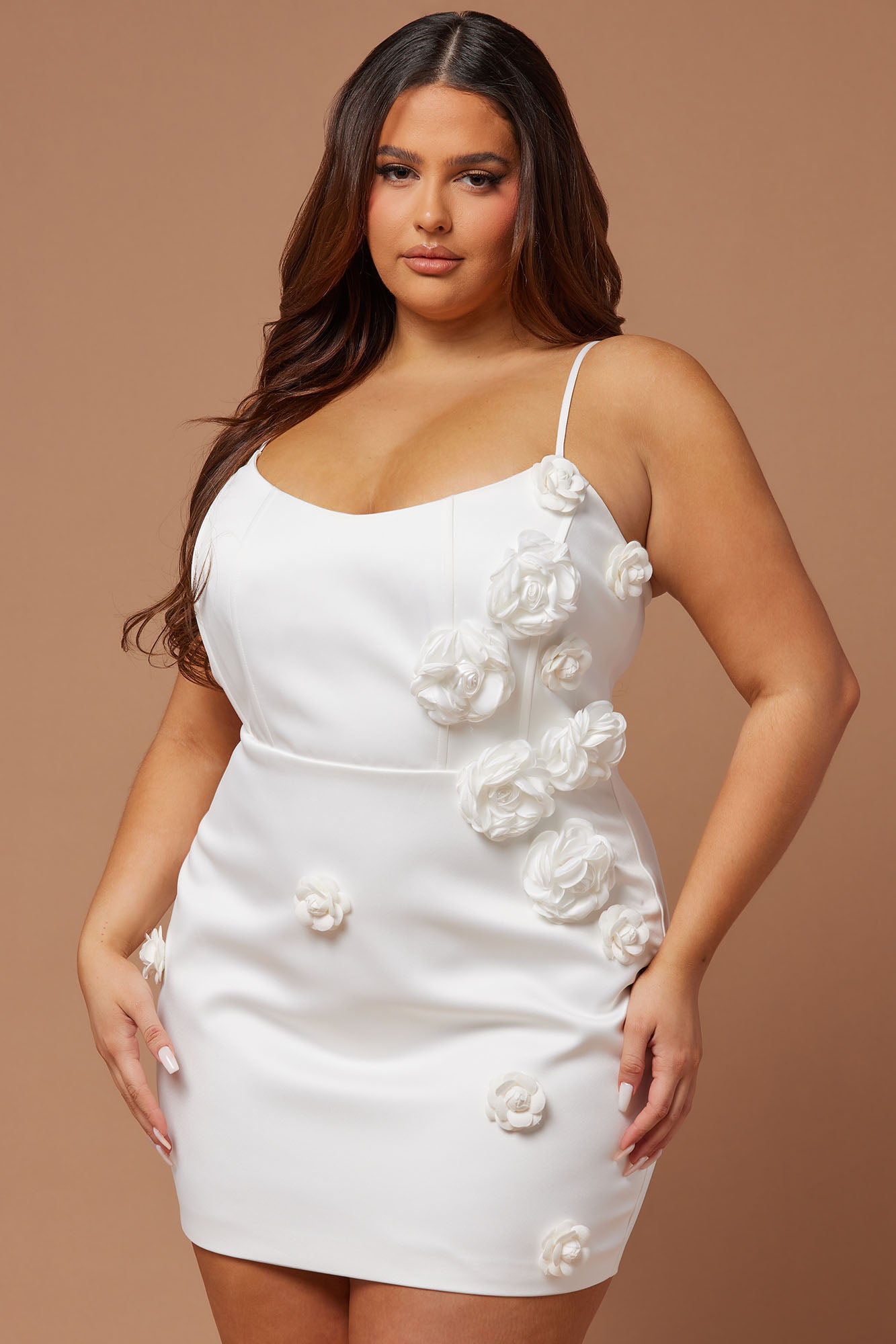 Kiera Ann Floral Mini Dress - White