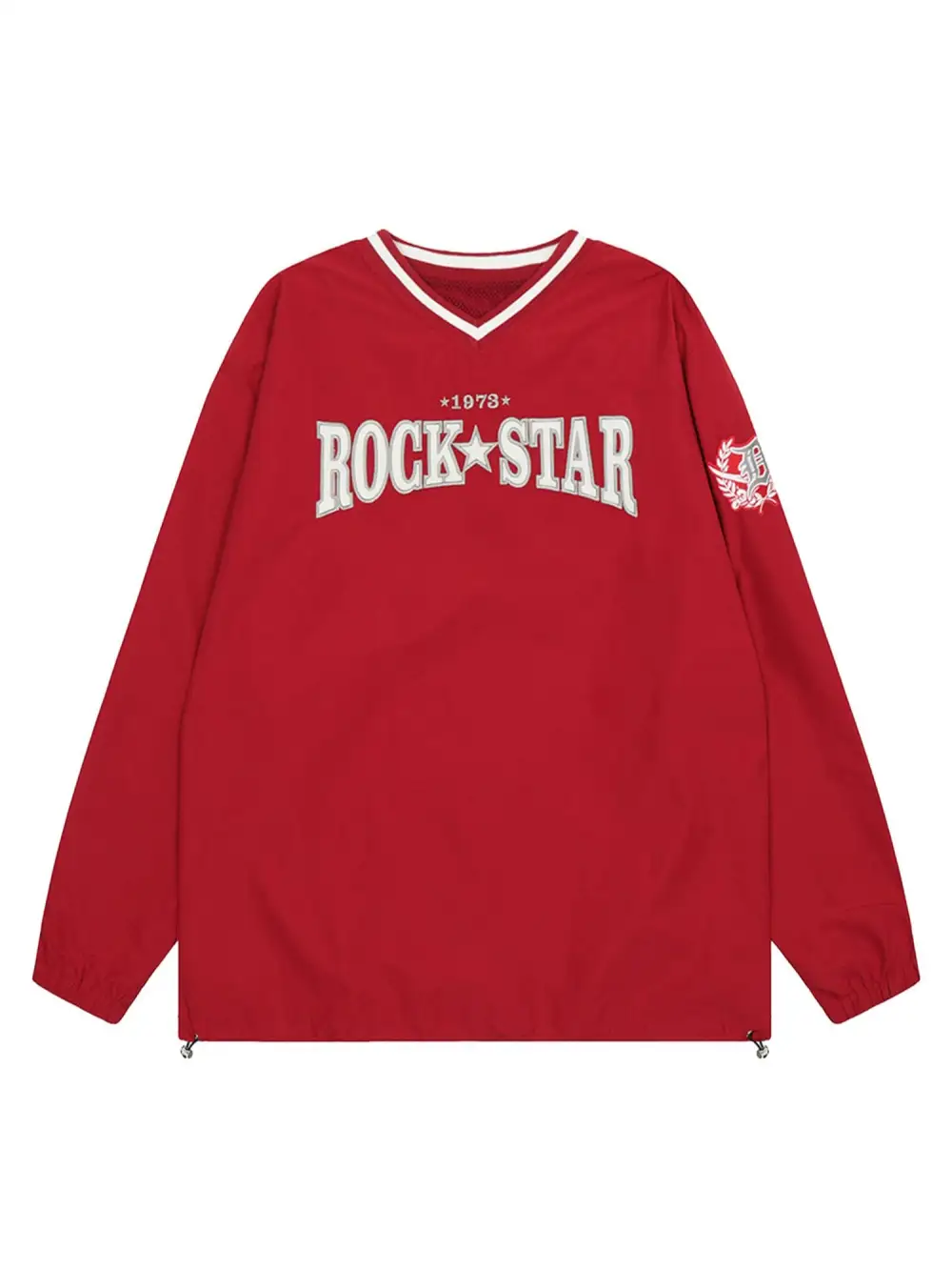 Retro Embroidered Monogrammed V-neck Sweatshirt - 2146