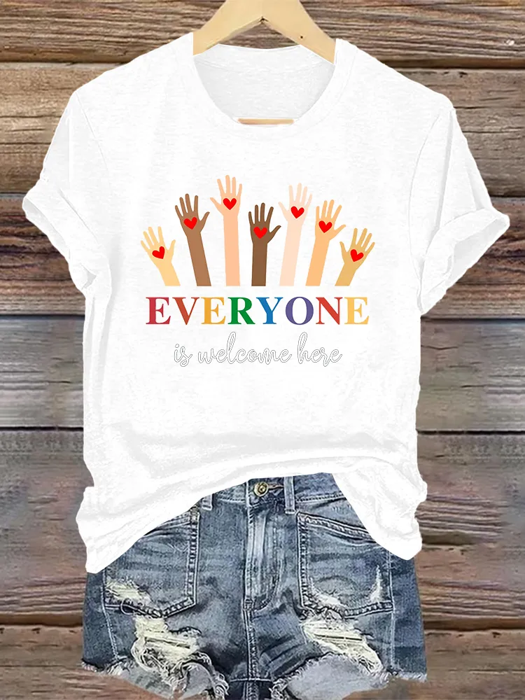 Women'S Everyone Is Welcome Here Printed T-Shirt