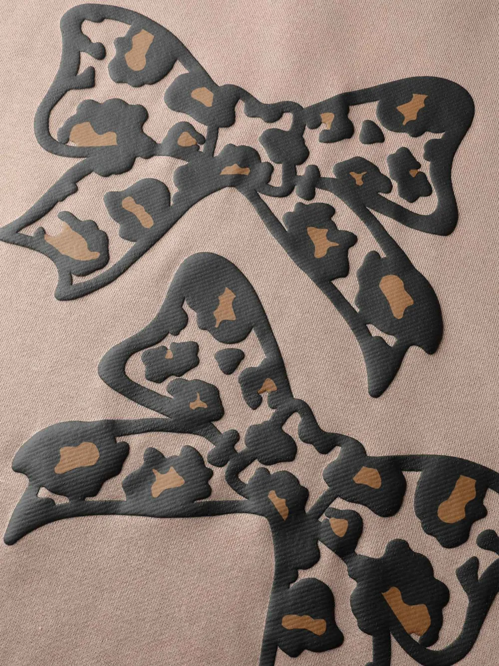 Leopard Bowtie Print Stretchy-Fit Sweatshirt
