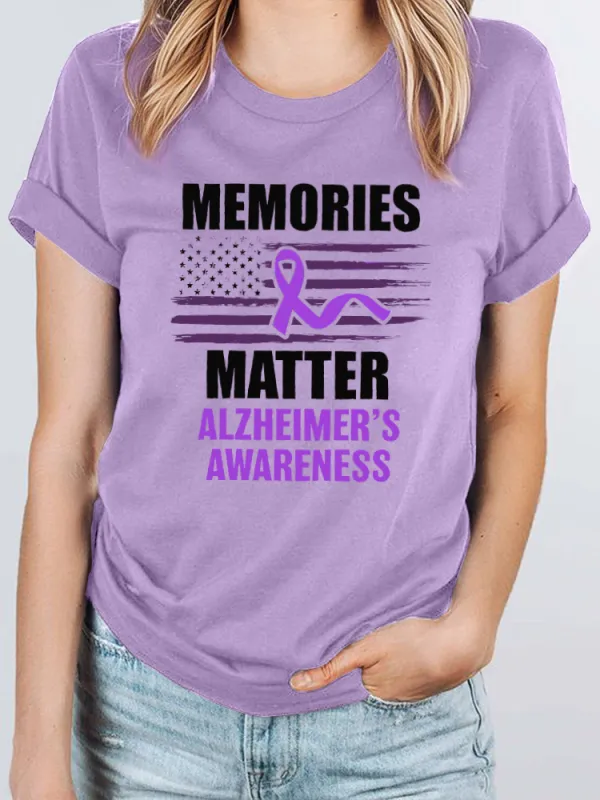 I Wear Purple For Alzheimer's Awareness Women's T Shirt