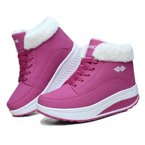 Cilool Plush Warm Winter Boots Women's Platform  Ankle Swing Shoes