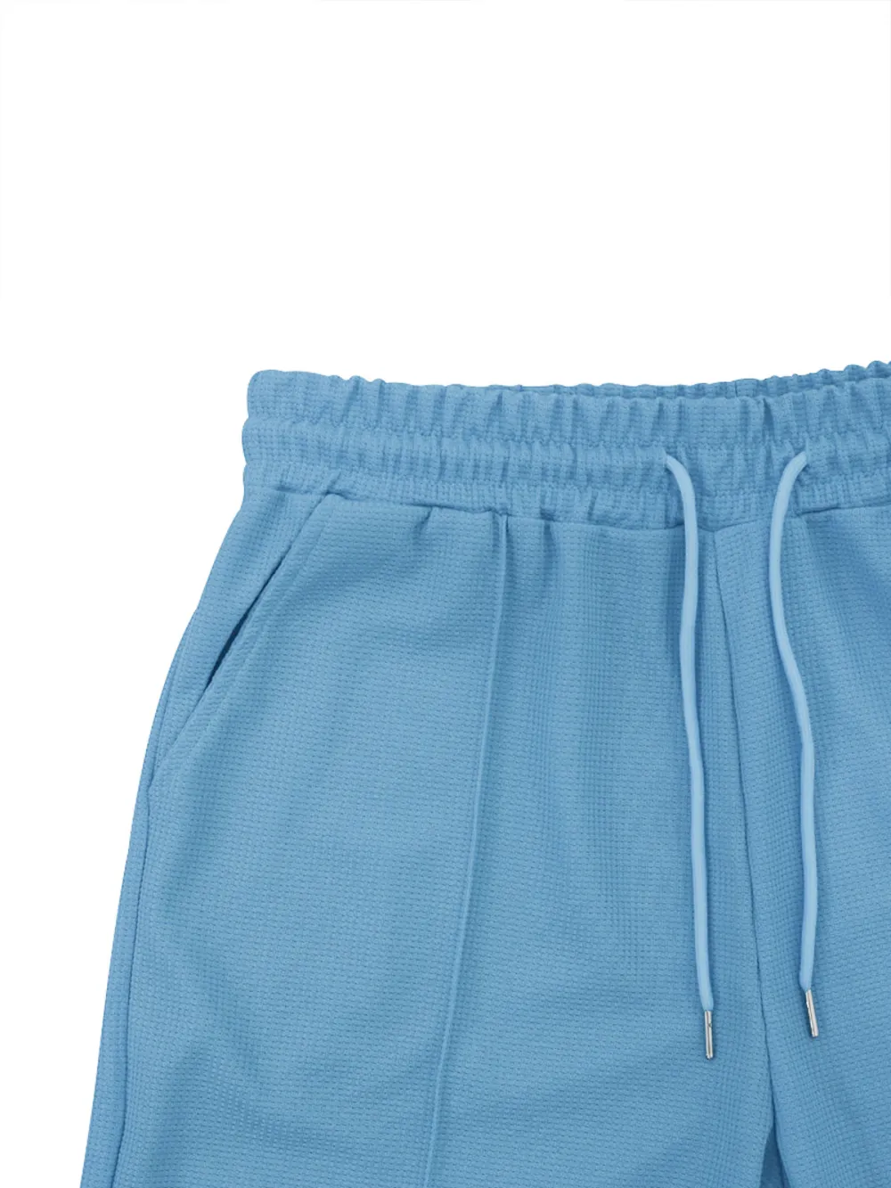 Men's Casual Waffle Zipper Short Sleeve Polo Suit