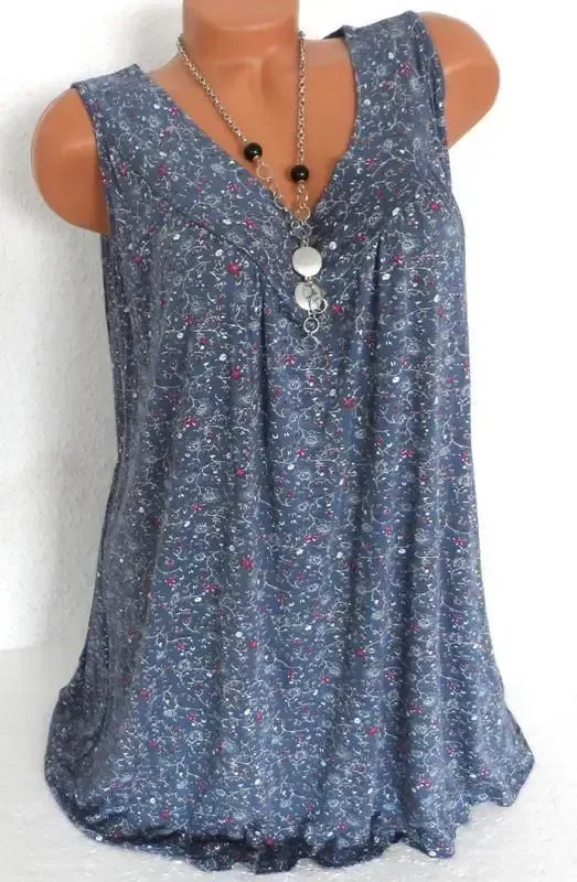 Plus Size Women Fashion Blouse Casual Loose Floral Printed Tops