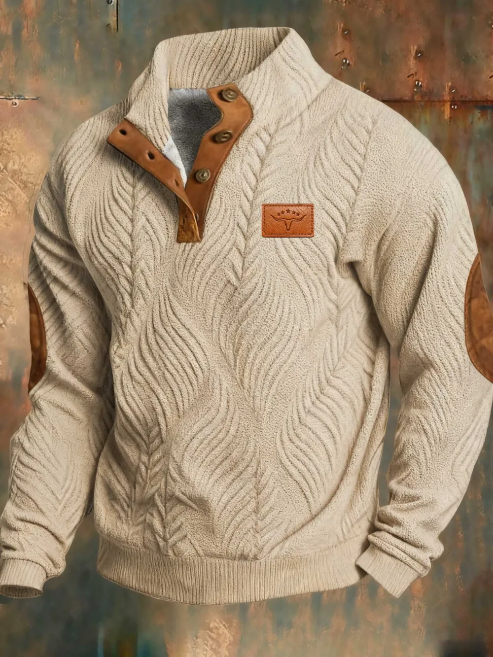 Men's Vintage Print Long Sleeve Sweatshirt