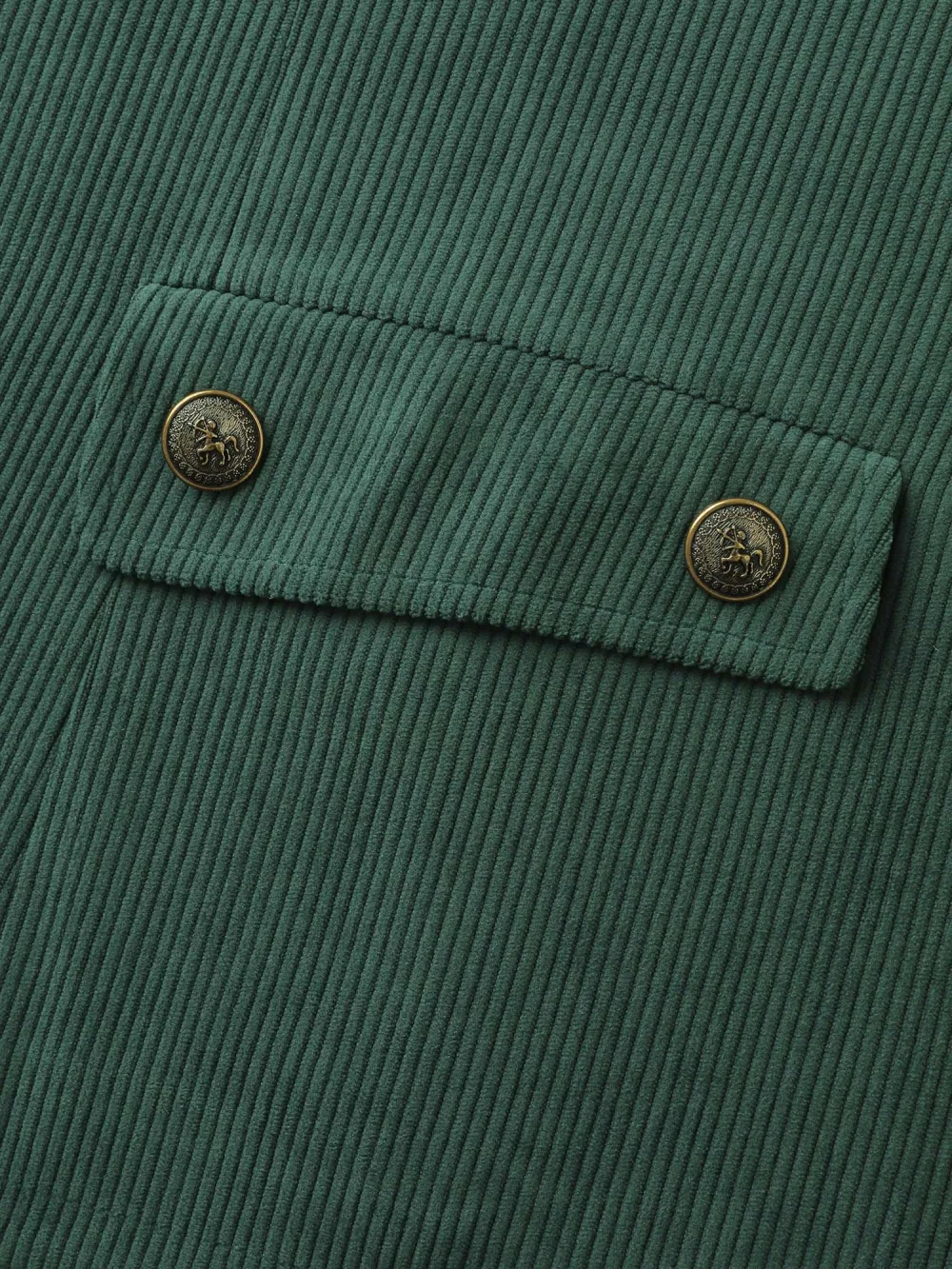 Corduroy Lace Trim Button Detail Blazer